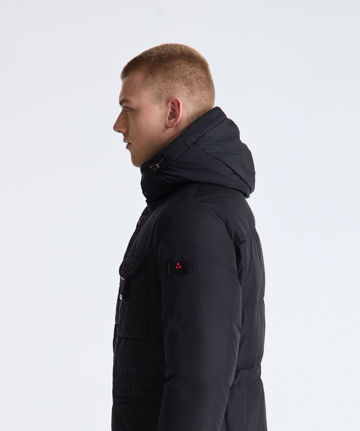 Chaqueta guerrera de tafet&aacute;n con capucha con pelo  Peuterey - large