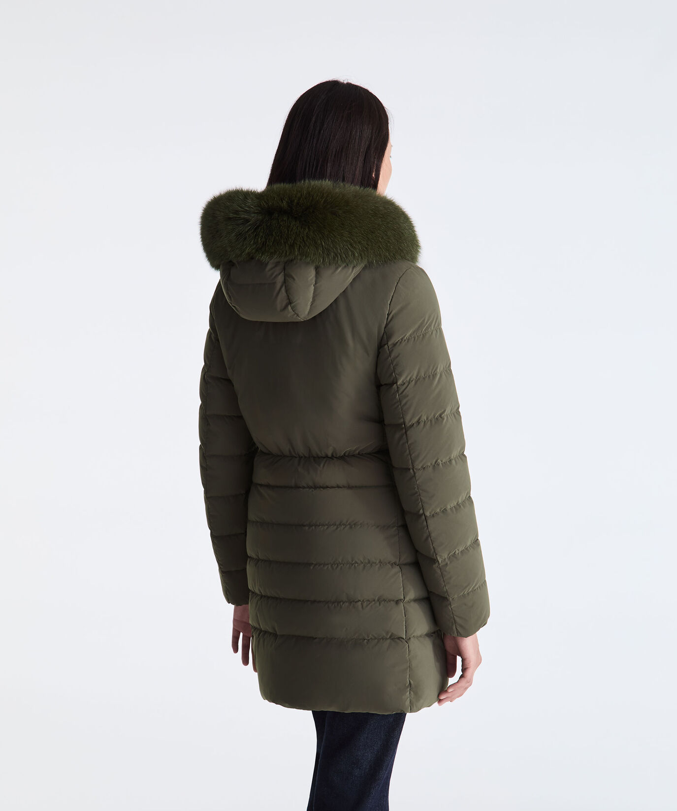 Long Down Jacket with High Collar And Fur Edging  Peuterey - large image number 3