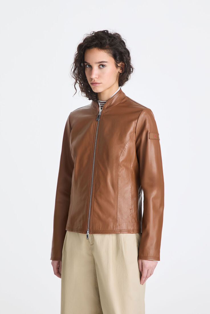 Kurze Bikerjacke aus gef&auml;rbtem Nappaleder  Peuterey - medium