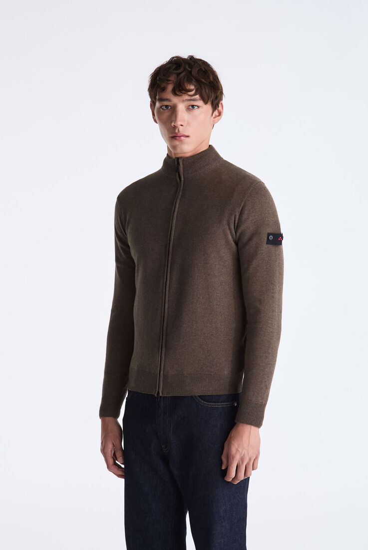 Wool and Cotton Blend Sweater with Central Zip  Peuterey - medium
