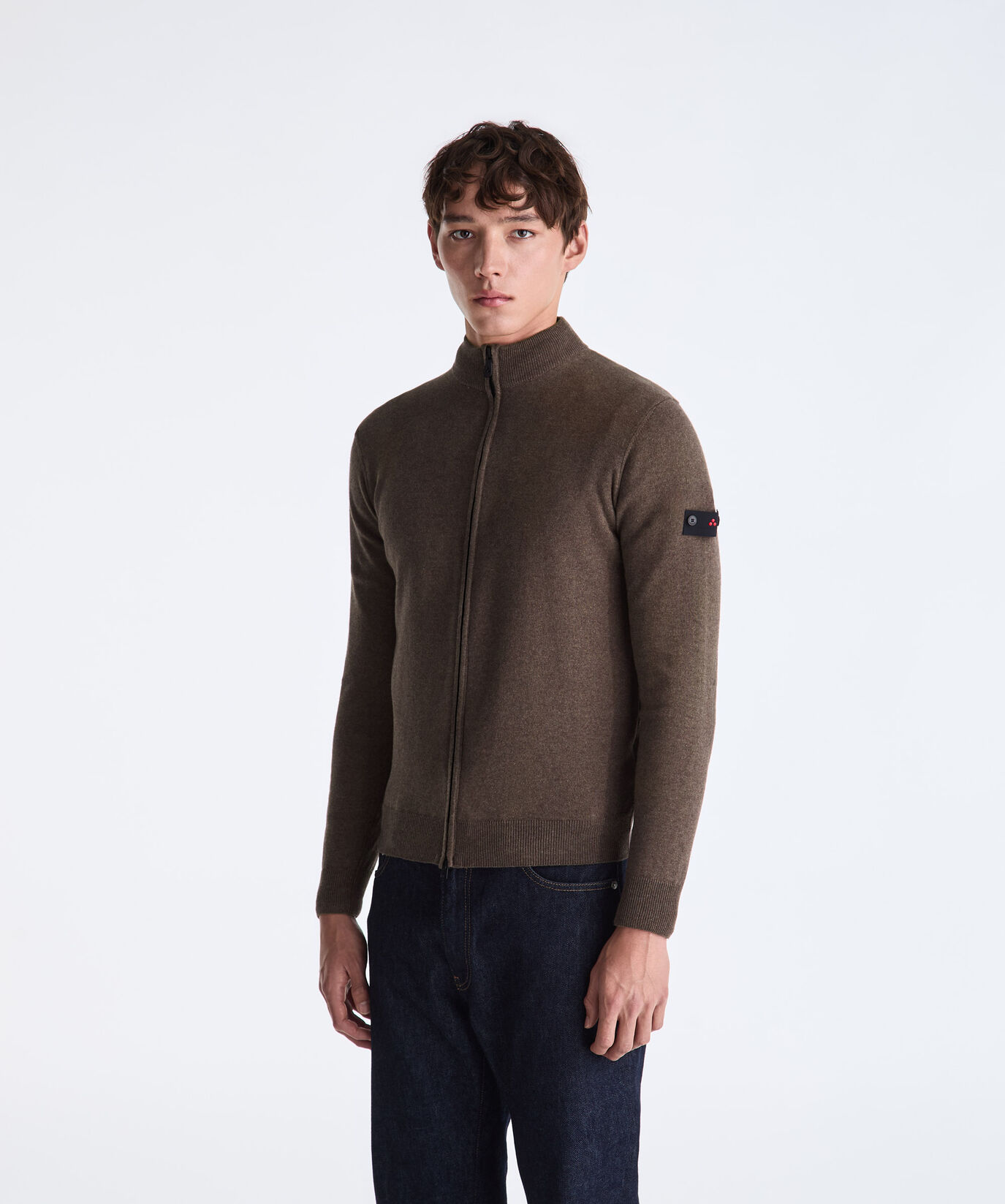 Wool and Cotton Blend Sweater with Central Zip  Peuterey - large image number 1