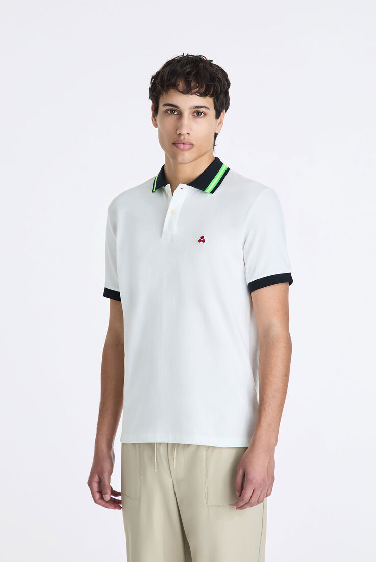 Polo en piqu&eacute; de coton stretch avec d&eacute;tails fluo  Peuterey - medium