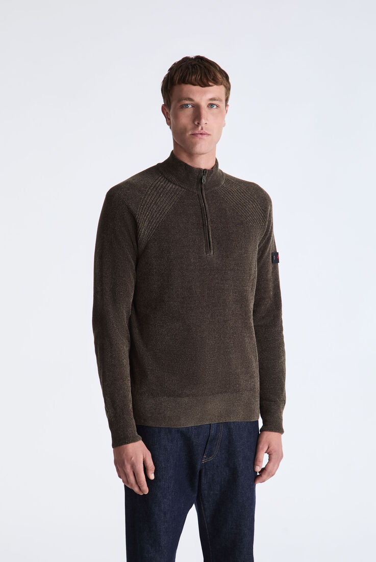 Plain Chenille Sweater with Half Zip  Peuterey - medium