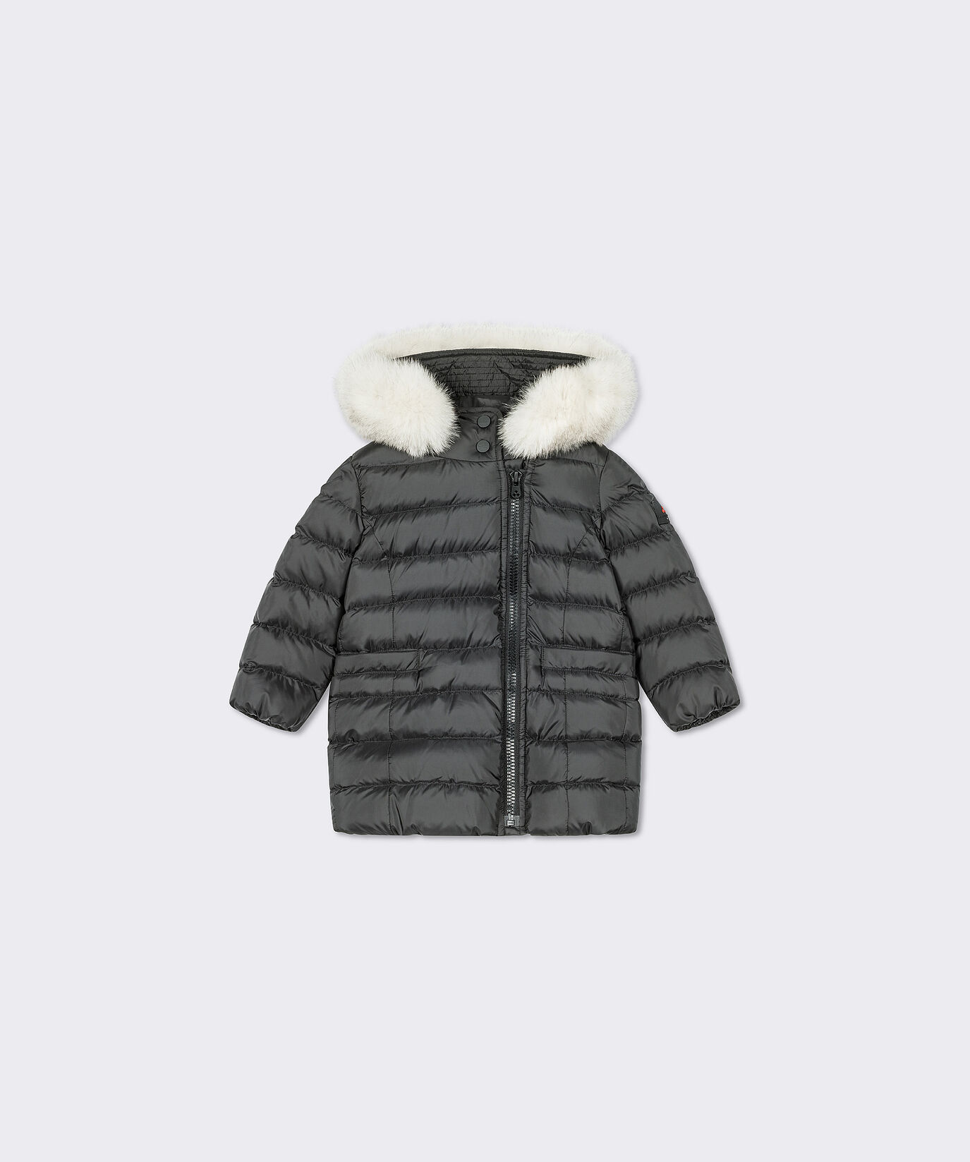 Down Jacket with Asymmetric Zip and Fur  Peuterey - large image number 0