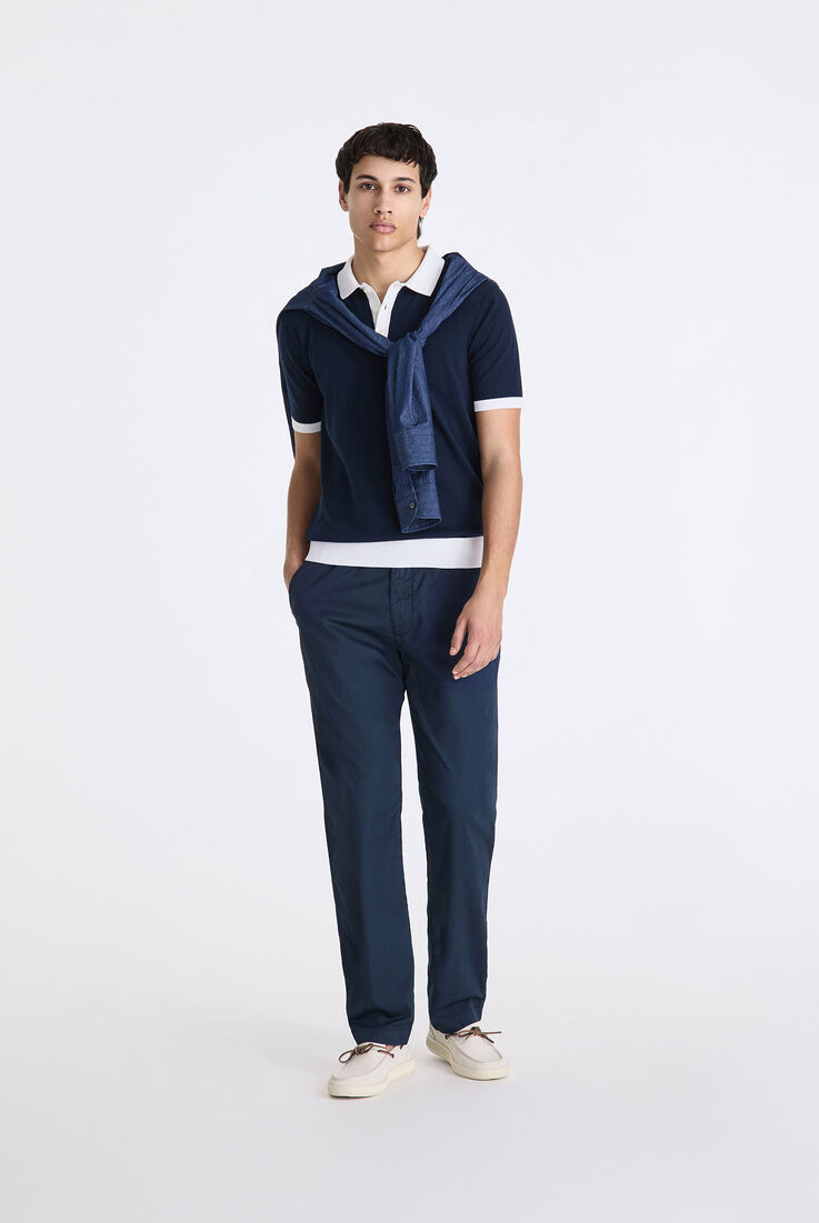 Cotton knit polo shirt with contrasting details  Peuterey - medium