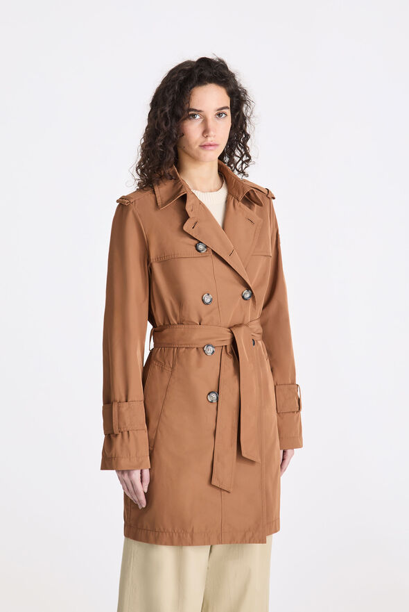 Double-breasted taffeta trench coat with belt  Peuterey - medium