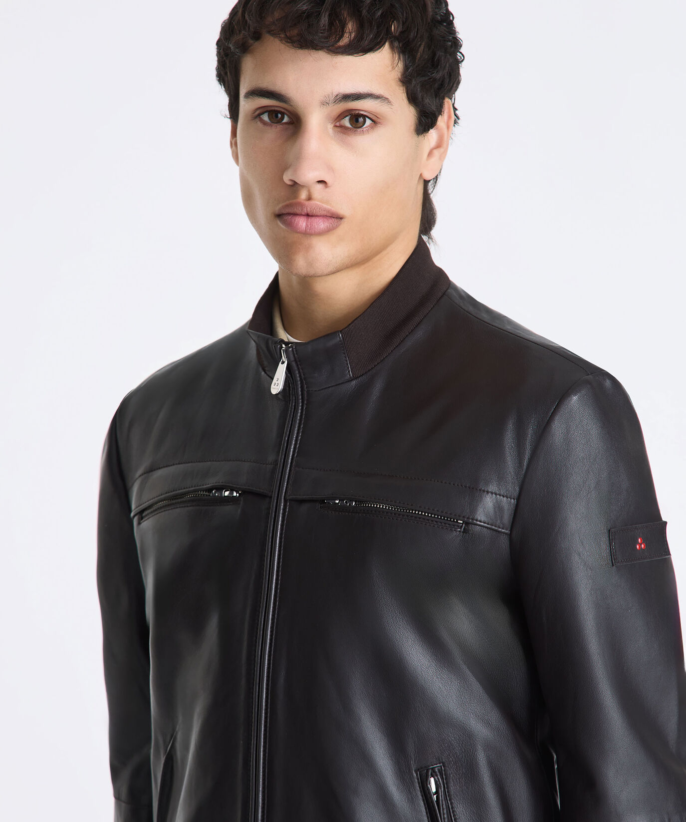 Veste en cuir avec poches poitrine  Peuterey - large