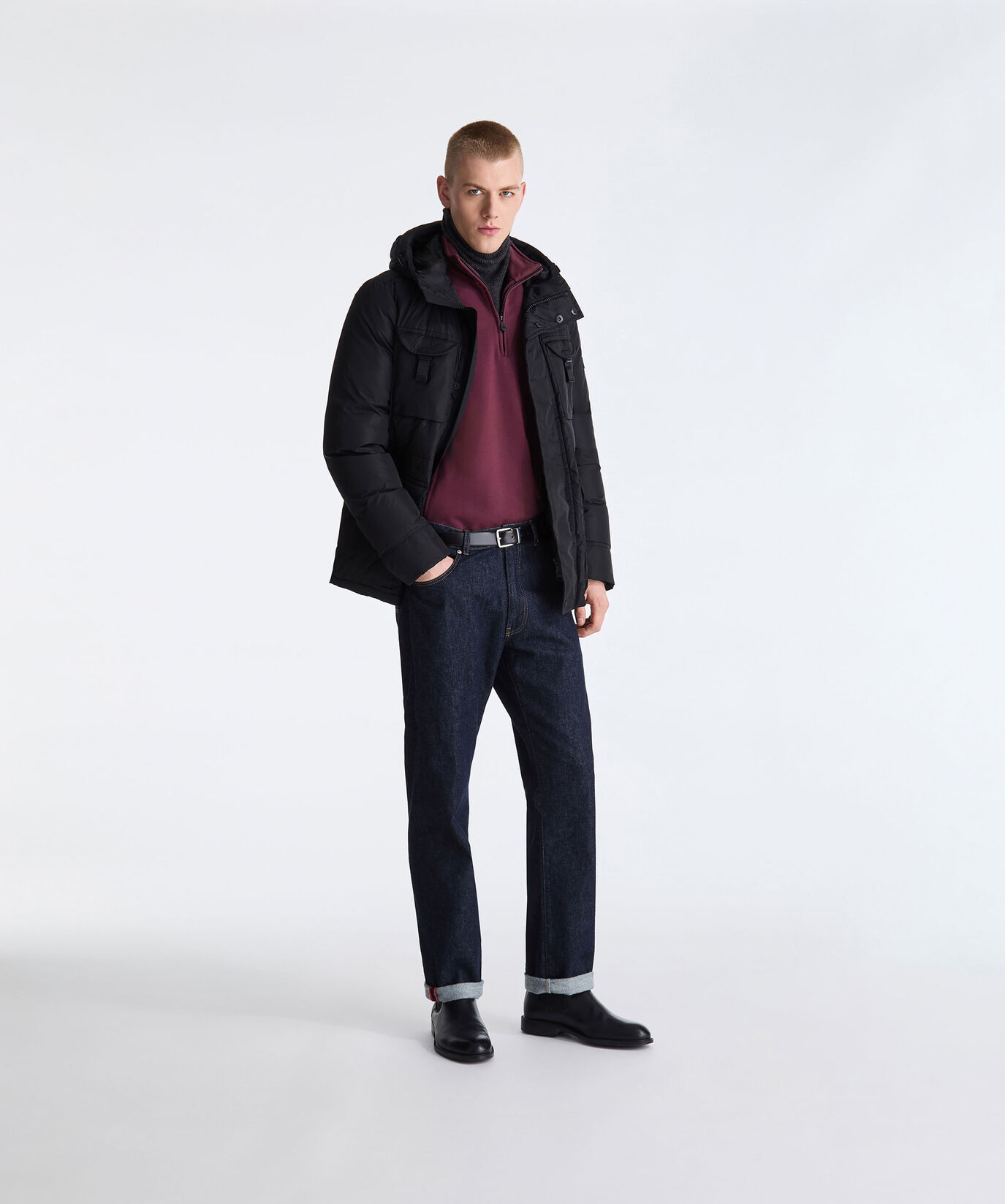 BLACK Hooded Field Jacket for Men | Peuterey