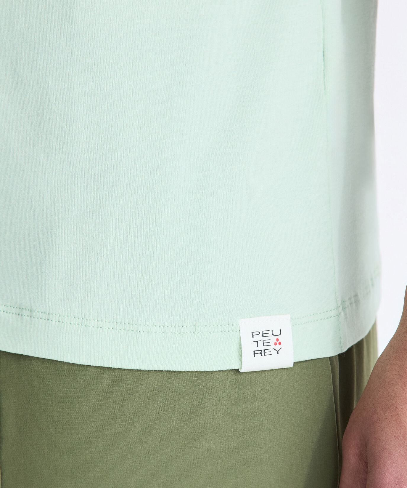 Camiseta de algod&oacute;n el&aacute;stico con logotipo estampado  Peuterey - large