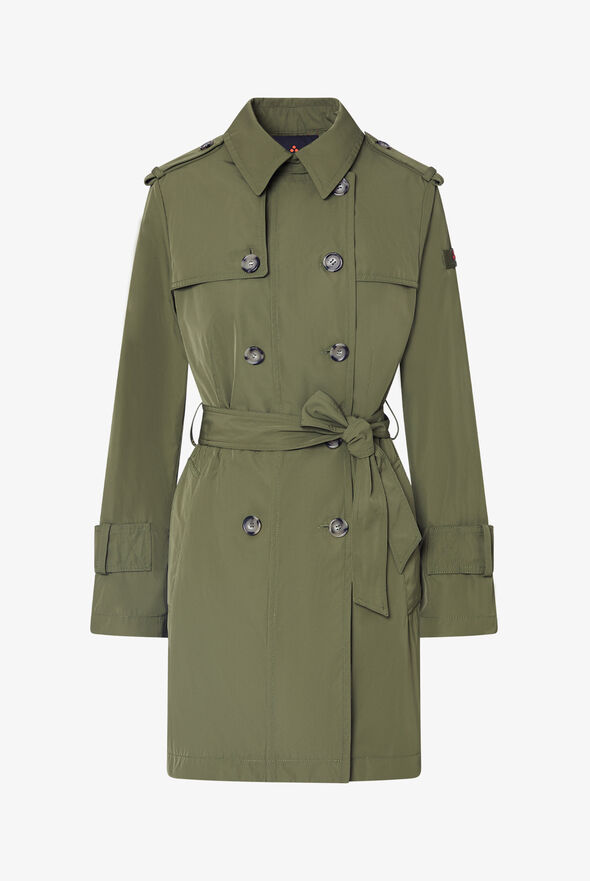 Trench crois&eacute; en taffetas avec ceinture  Peuterey - still-fondo-neutro