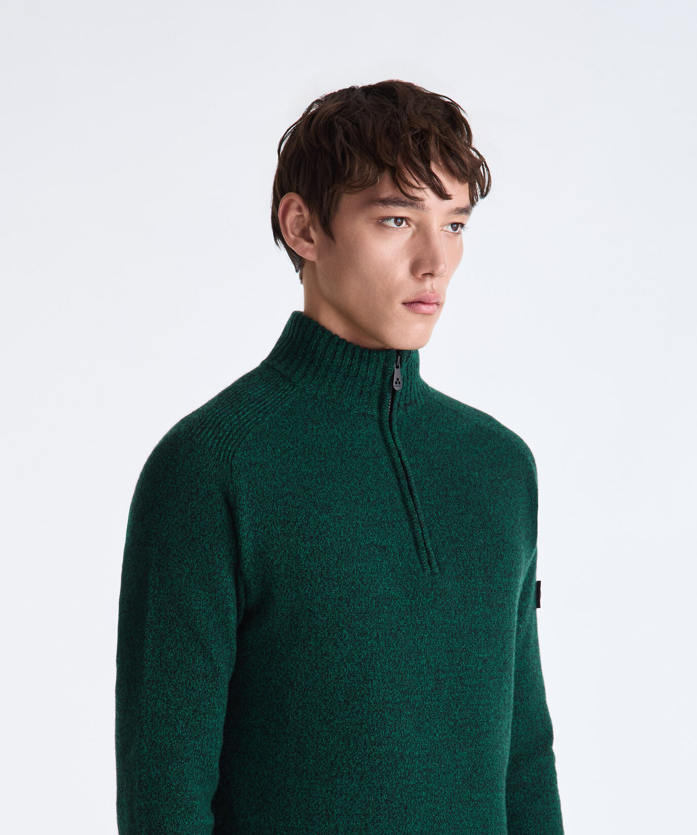 Pull en laine moulin&eacute; avec demi-zip  Peuterey - large