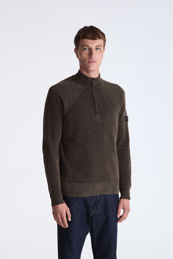 Plain Chenille Sweater with Half Zip  Peuterey - medium