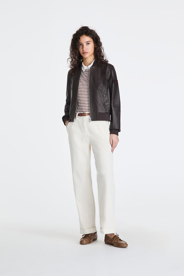 Bomber in nappa tinta con dettagli in maglia  Peuterey - medium