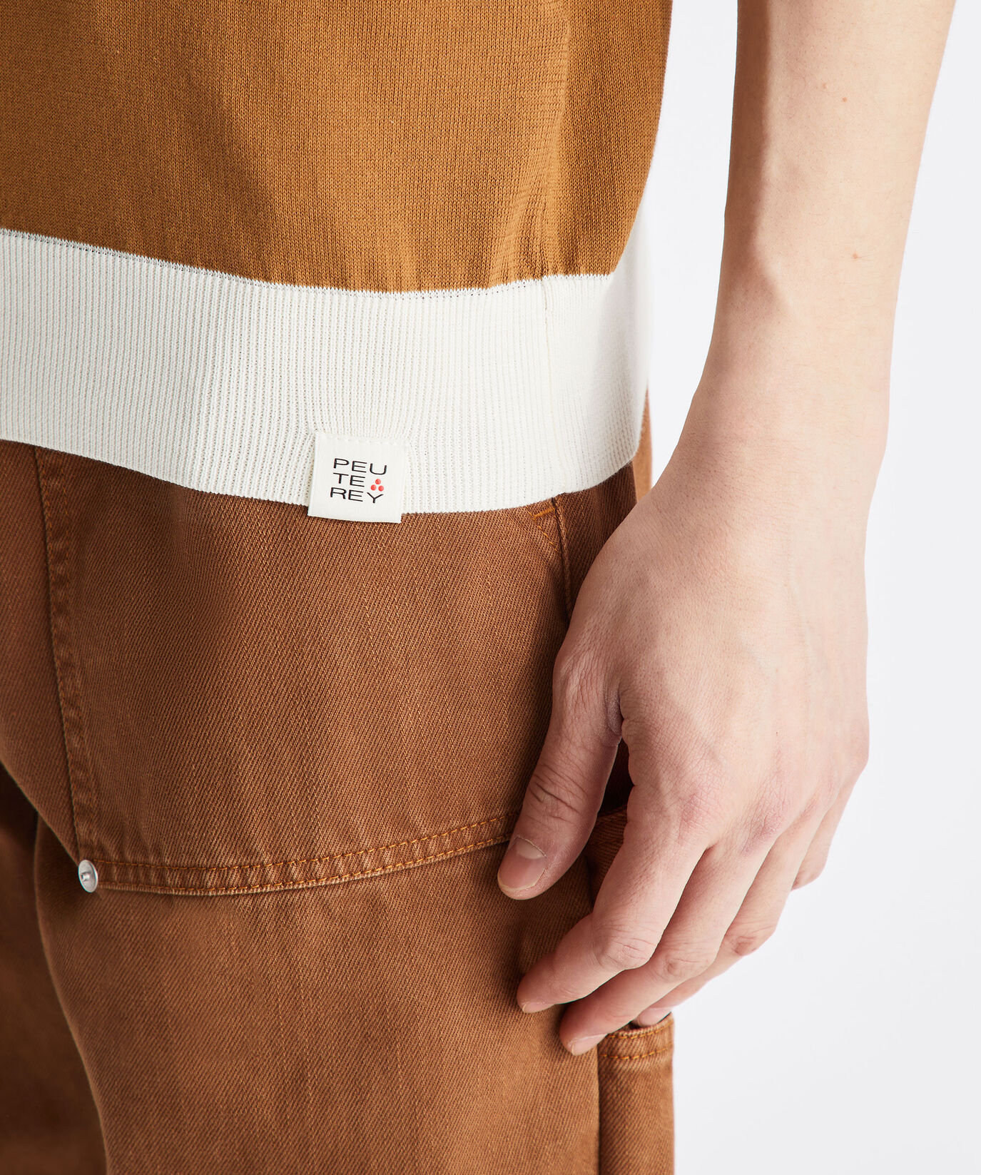 Cotton knit polo shirt with contrasting details  Peuterey - large