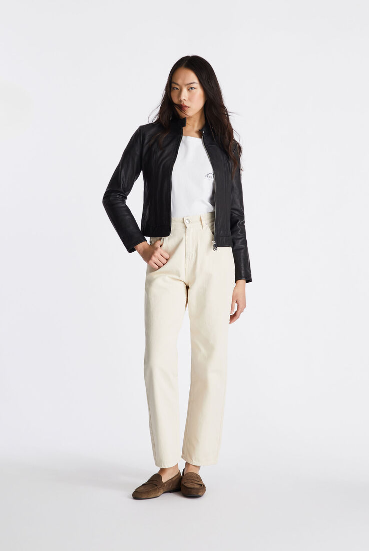 Worn-effect leather biker jacket  Peuterey - medium