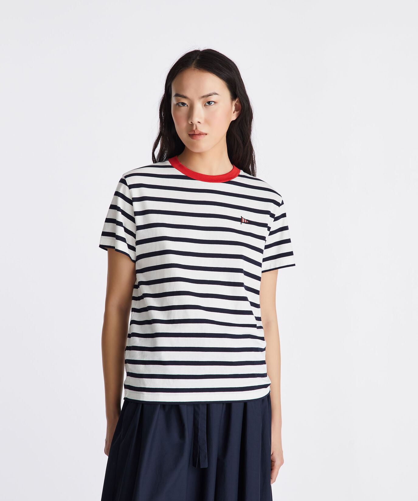 Striped T-shirt with contrasting colour collar  Peuterey - large image number 1