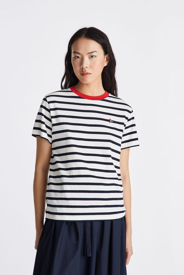 Camiseta de rayas con cuello en contraste de color  Peuterey - medium