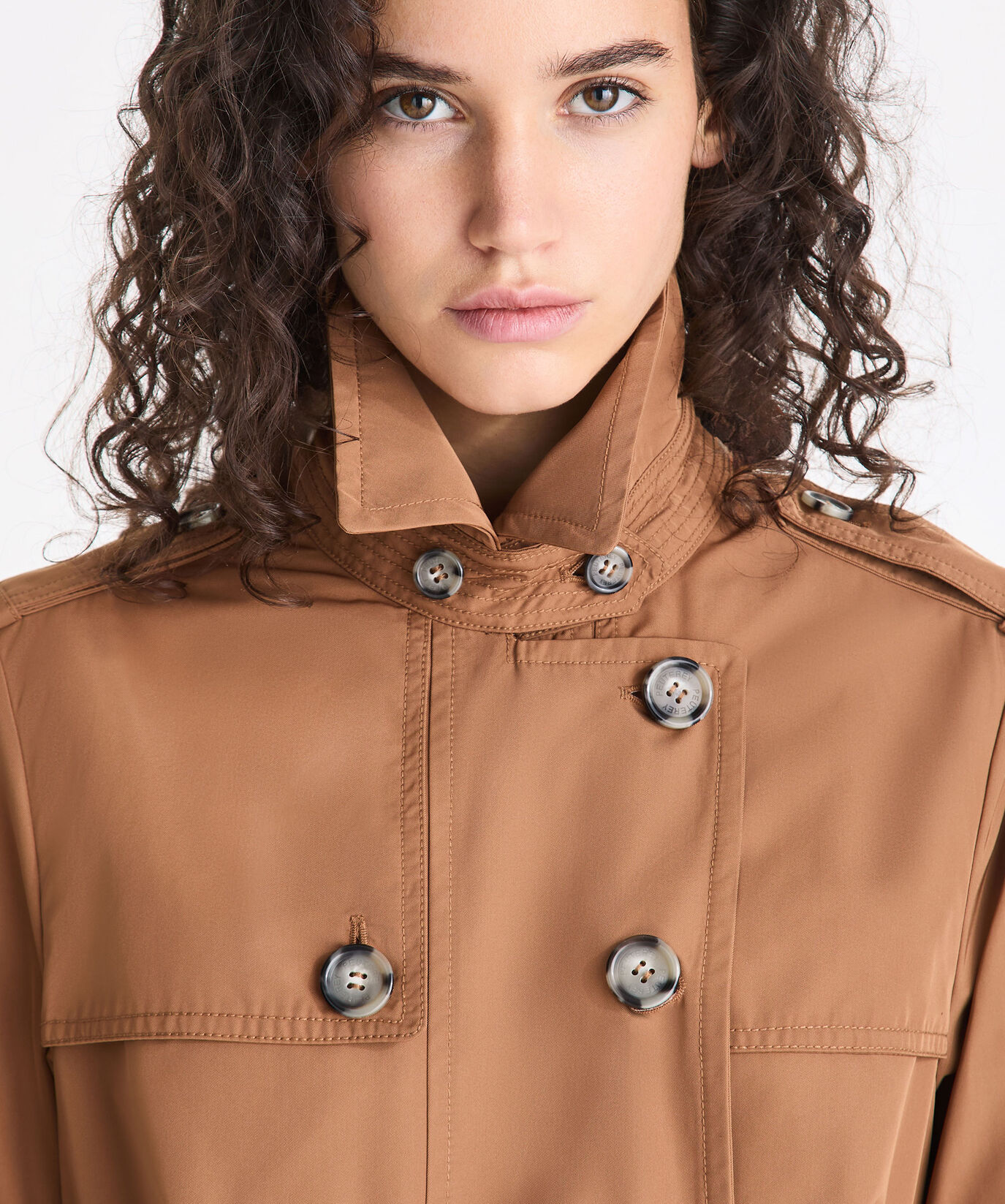 Zweireihiger Trenchcoat aus Taft mit G&uuml;rtel  Peuterey - large