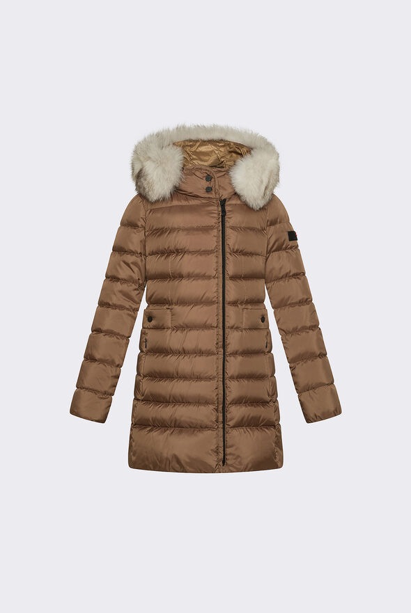 Hooded Down Jacket with Fur Edging  Peuterey - medium