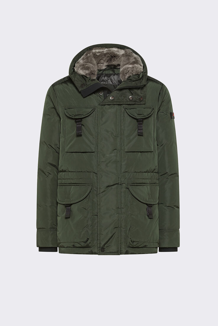 Taffeta Field Jacket with Fur Hood  Peuterey - medium