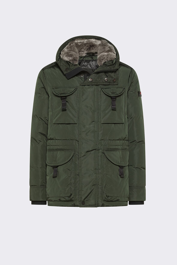Taffeta Field Jacket with Fur Hood  Peuterey - medium
