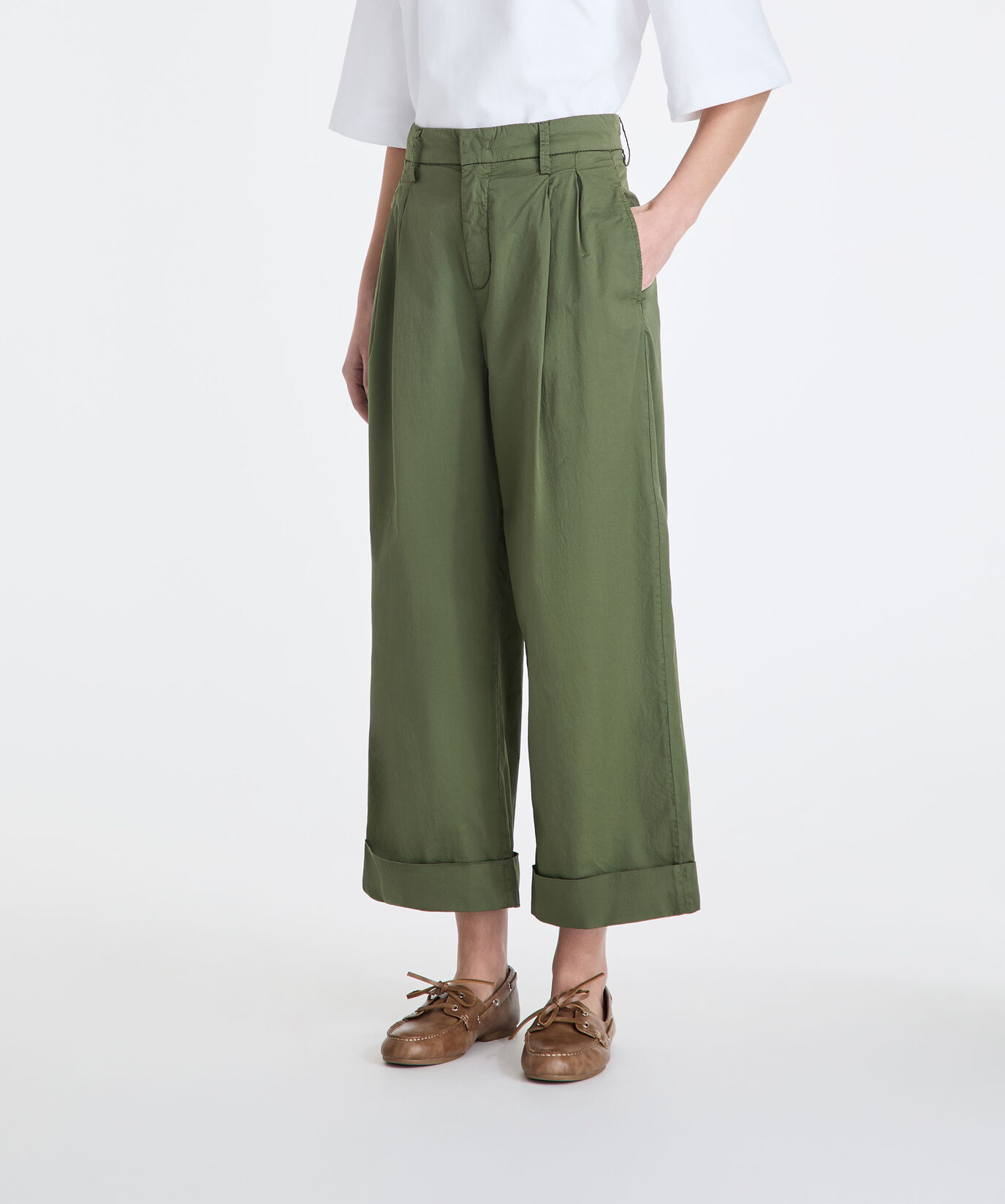 Pantalon taille haute en popeline de coton  Peuterey - large image number 1