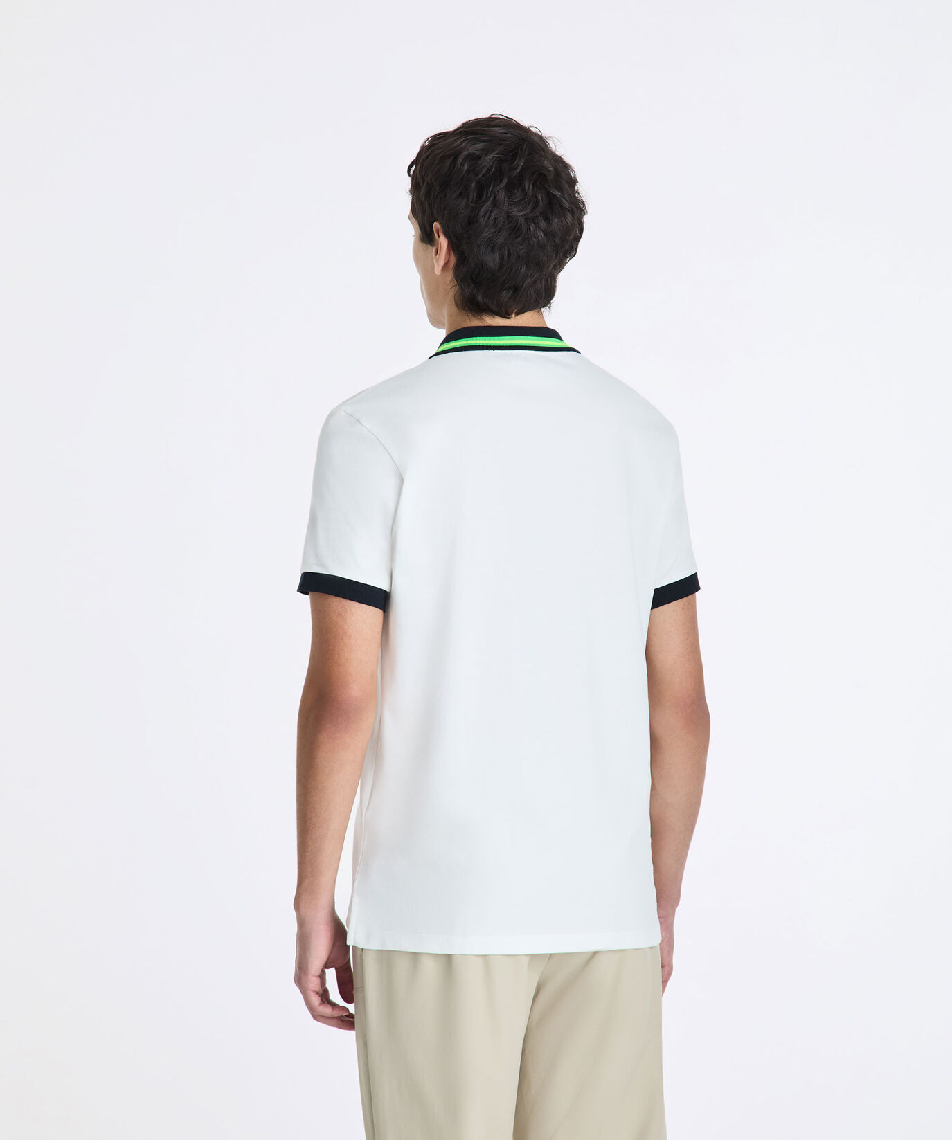 Polo en piqu&eacute; de coton stretch avec d&eacute;tails fluo  Peuterey - large