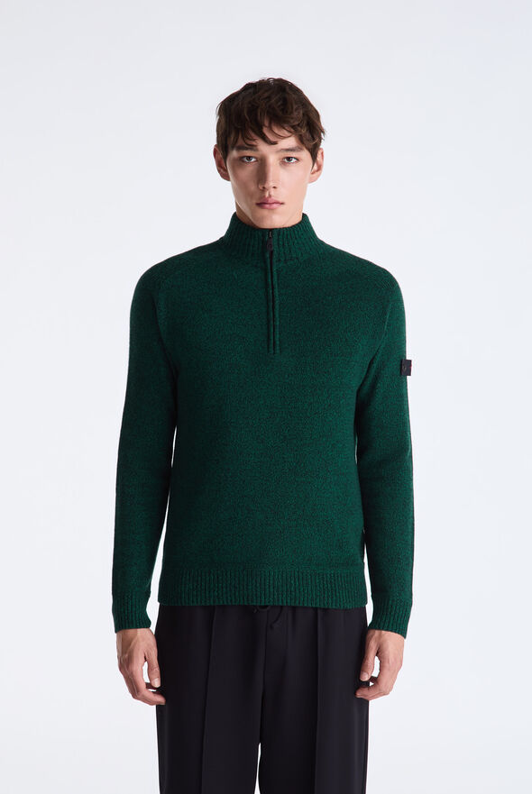 Pull en laine moulin&eacute; avec demi-zip  Peuterey - medium