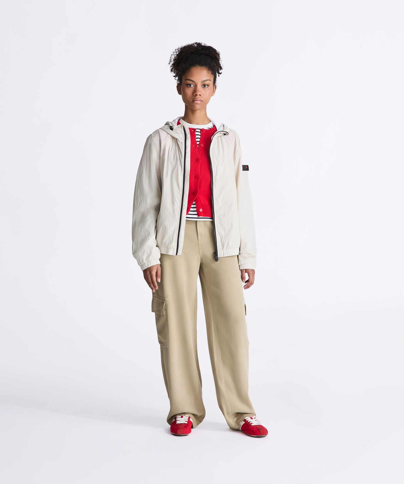 Blouson bomber en toile l&eacute;g&egrave;re de nylon avec capuche  Peuterey - large image number 0