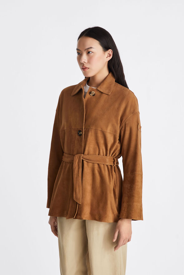 Suede leather shirt with sash  Peuterey - medium