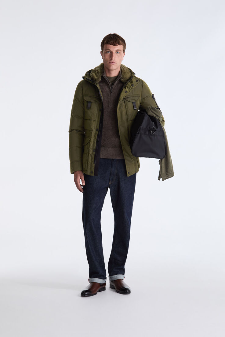 Taffeta Field Jacket with Fur Hood  Peuterey - medium