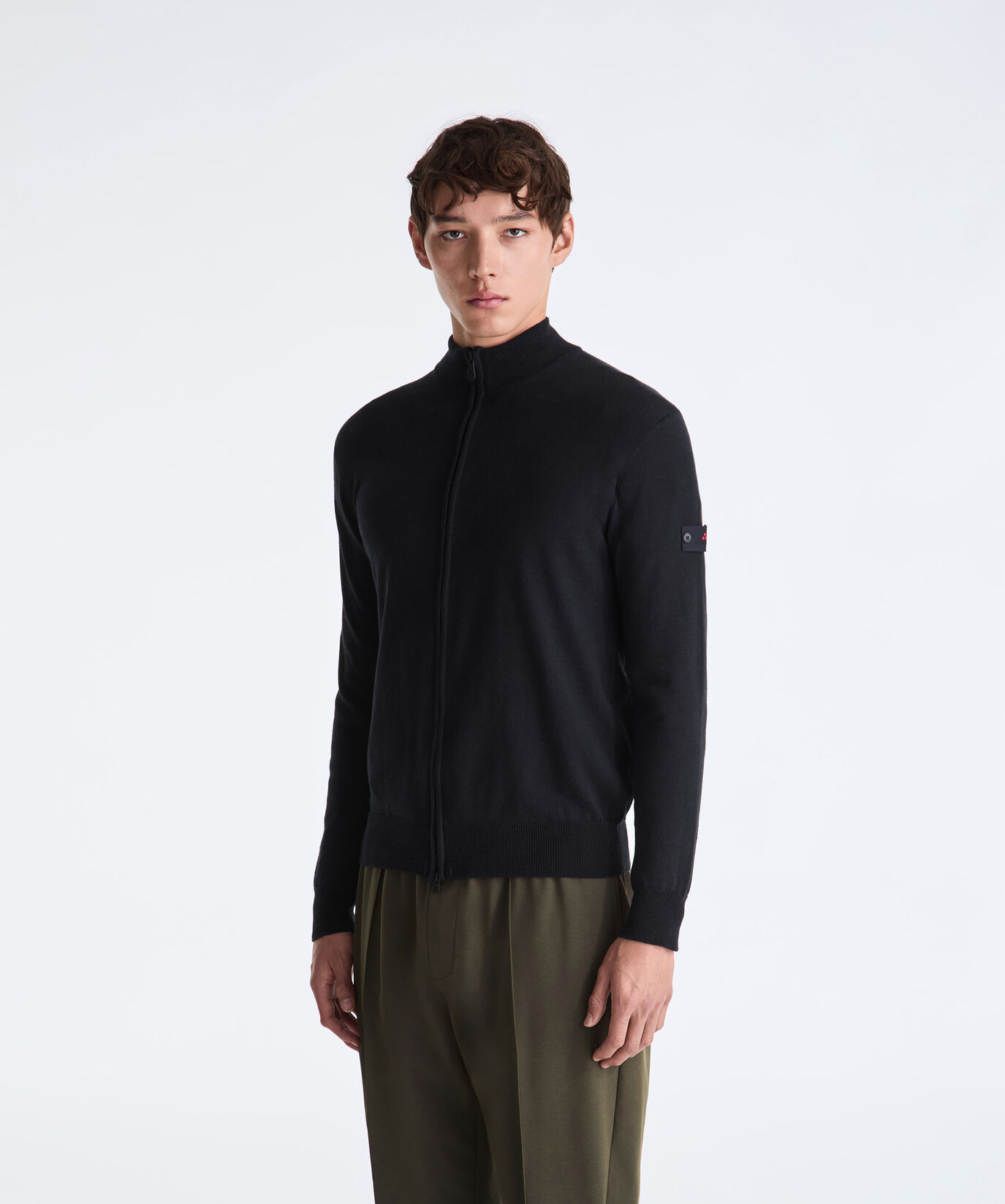 Wool and Cotton Blend Sweater with Central Zip  Peuterey - large image number 1