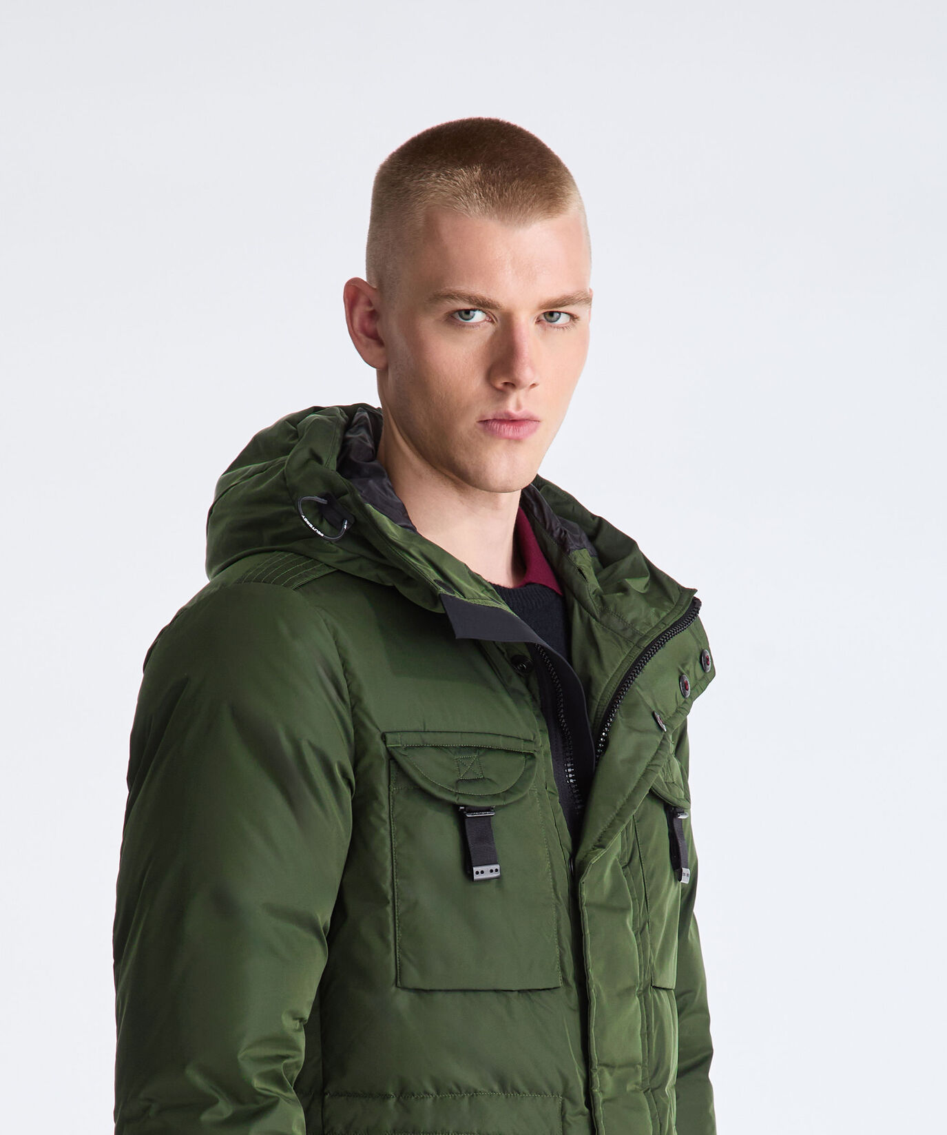 Taffeta Field Jacket with Fur Hood  Peuterey - large
