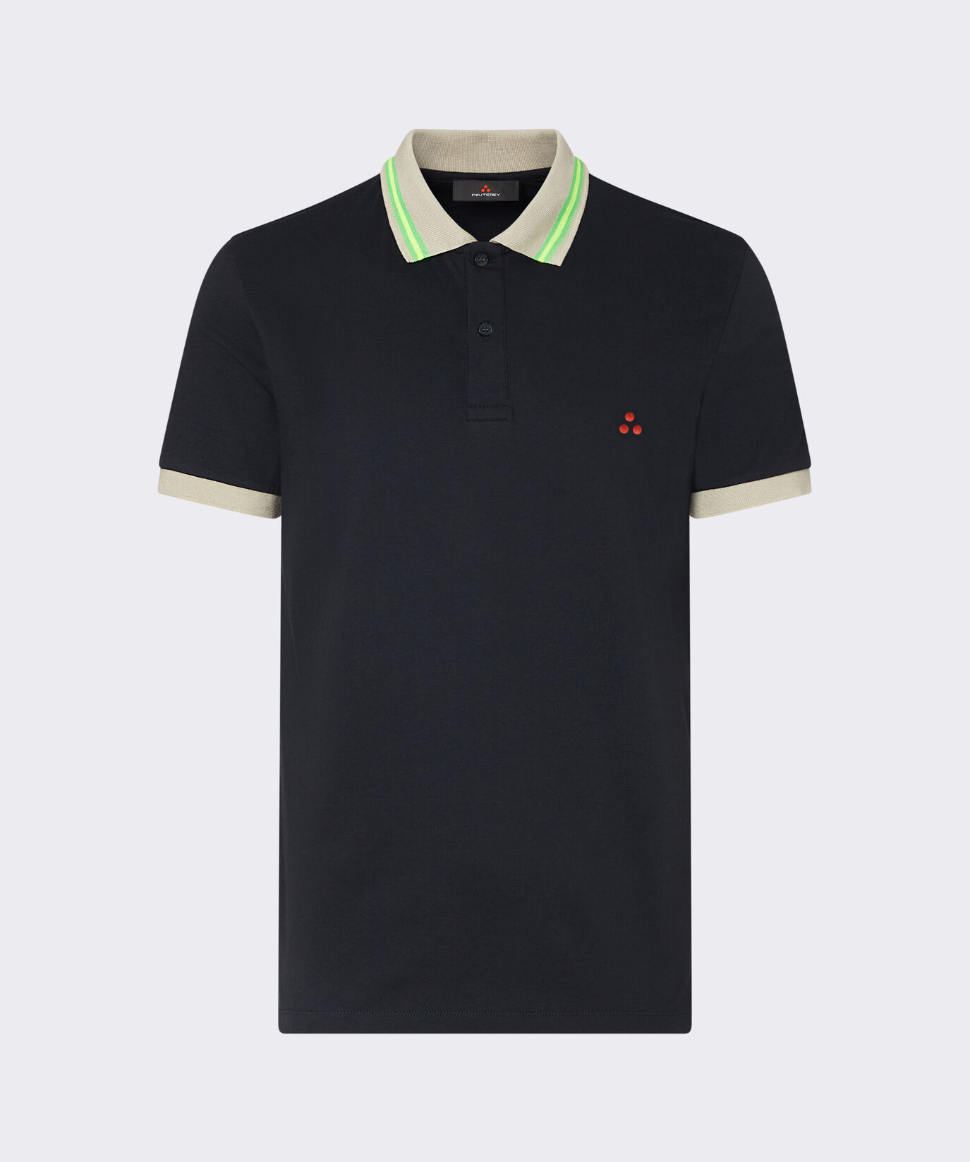 Stretch cotton pique polo shirt with neon details  Peuterey - large