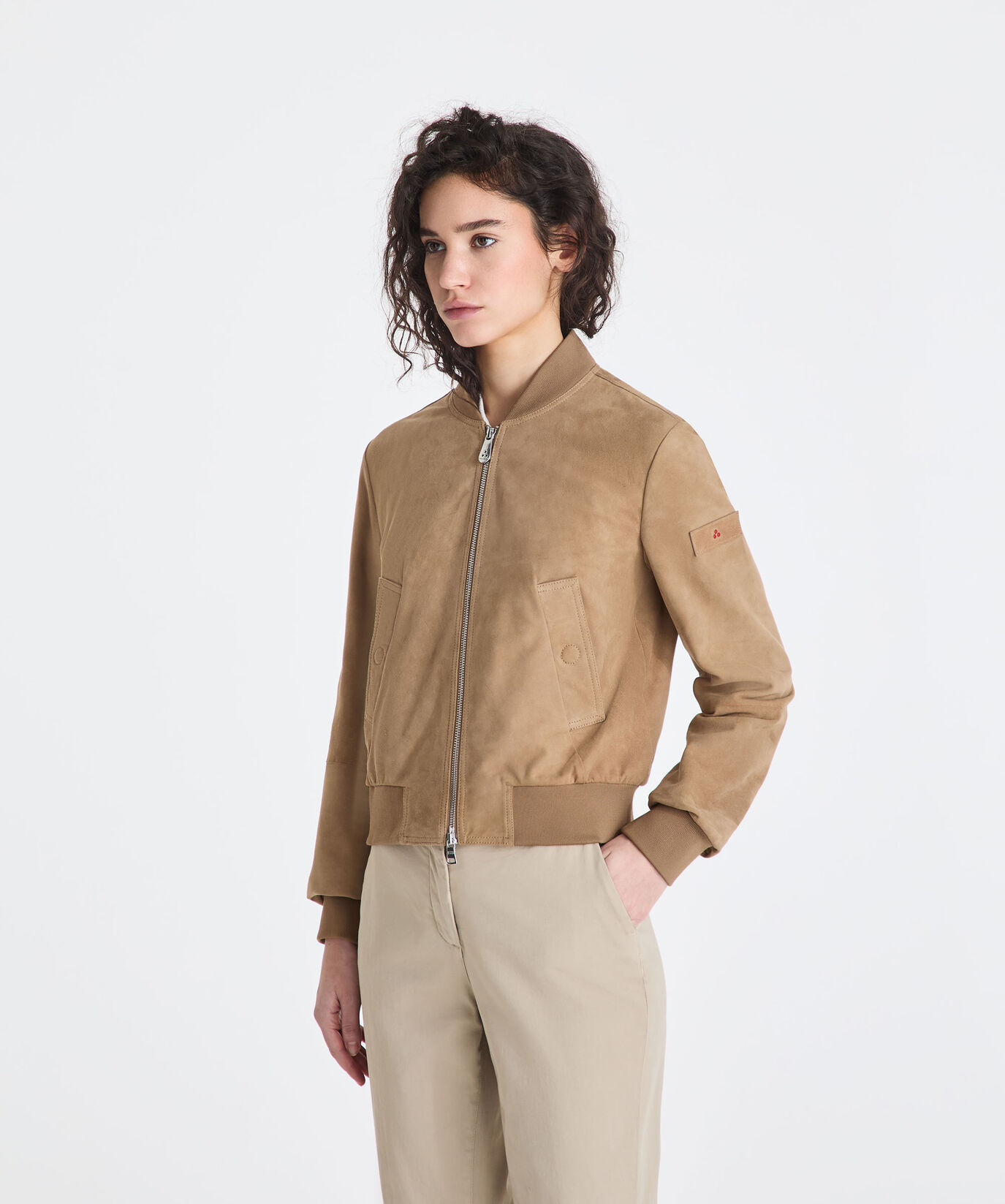 Cazadora b&oacute;mber corta de ante  Peuterey - large image number 1