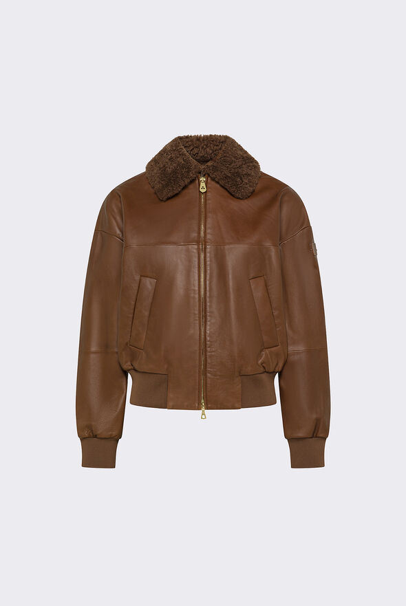 Bomber in pelle con pelliccia di montone  Peuterey - medium