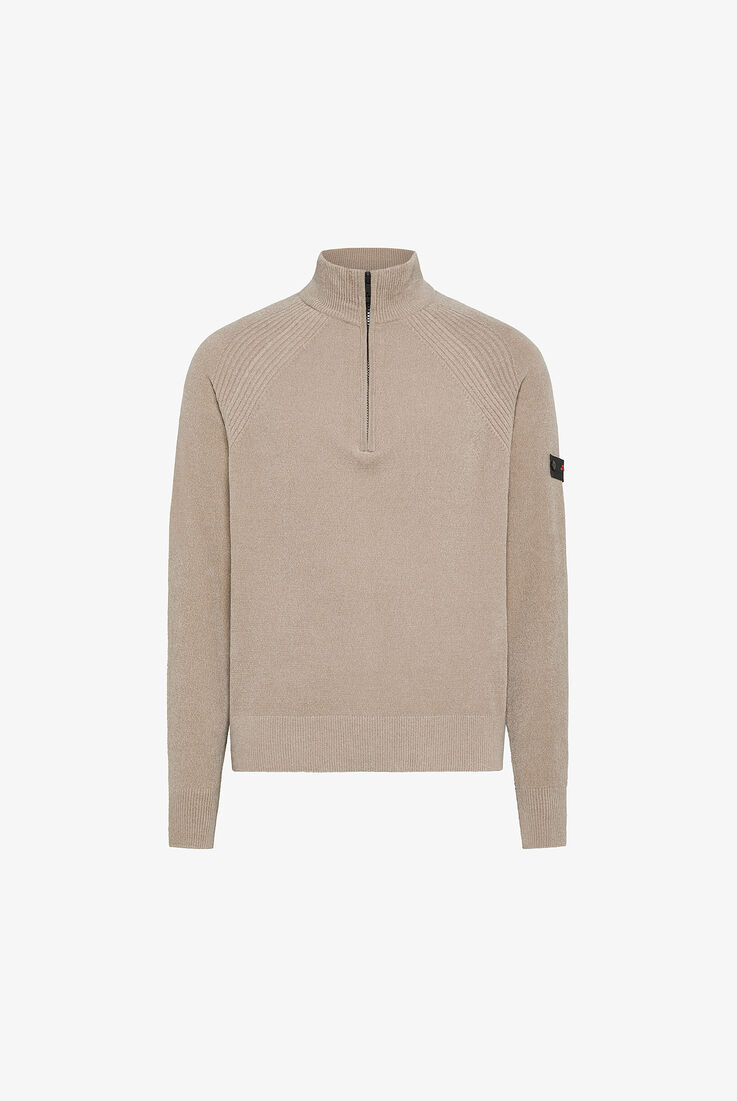 Pullover mit halbem Rei&szlig;verschluss aus glatter Chenille  Peuterey - still-fondo-neutro