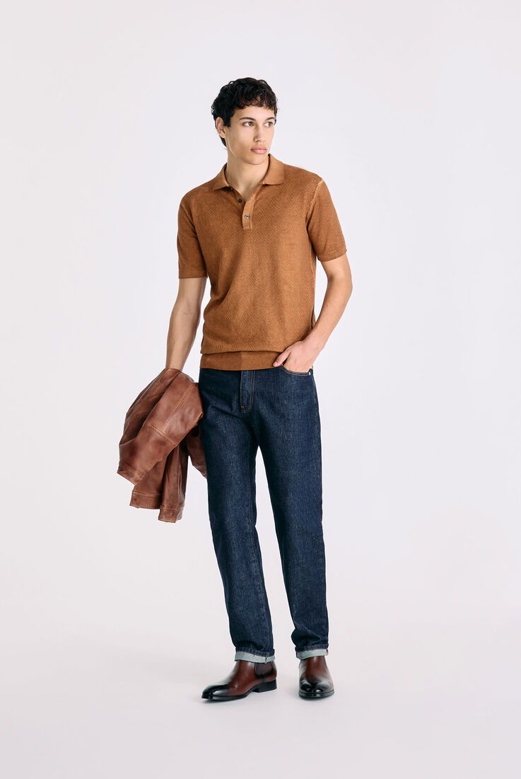 Garment-dyed cotton knit polo shirt  Peuterey - medium