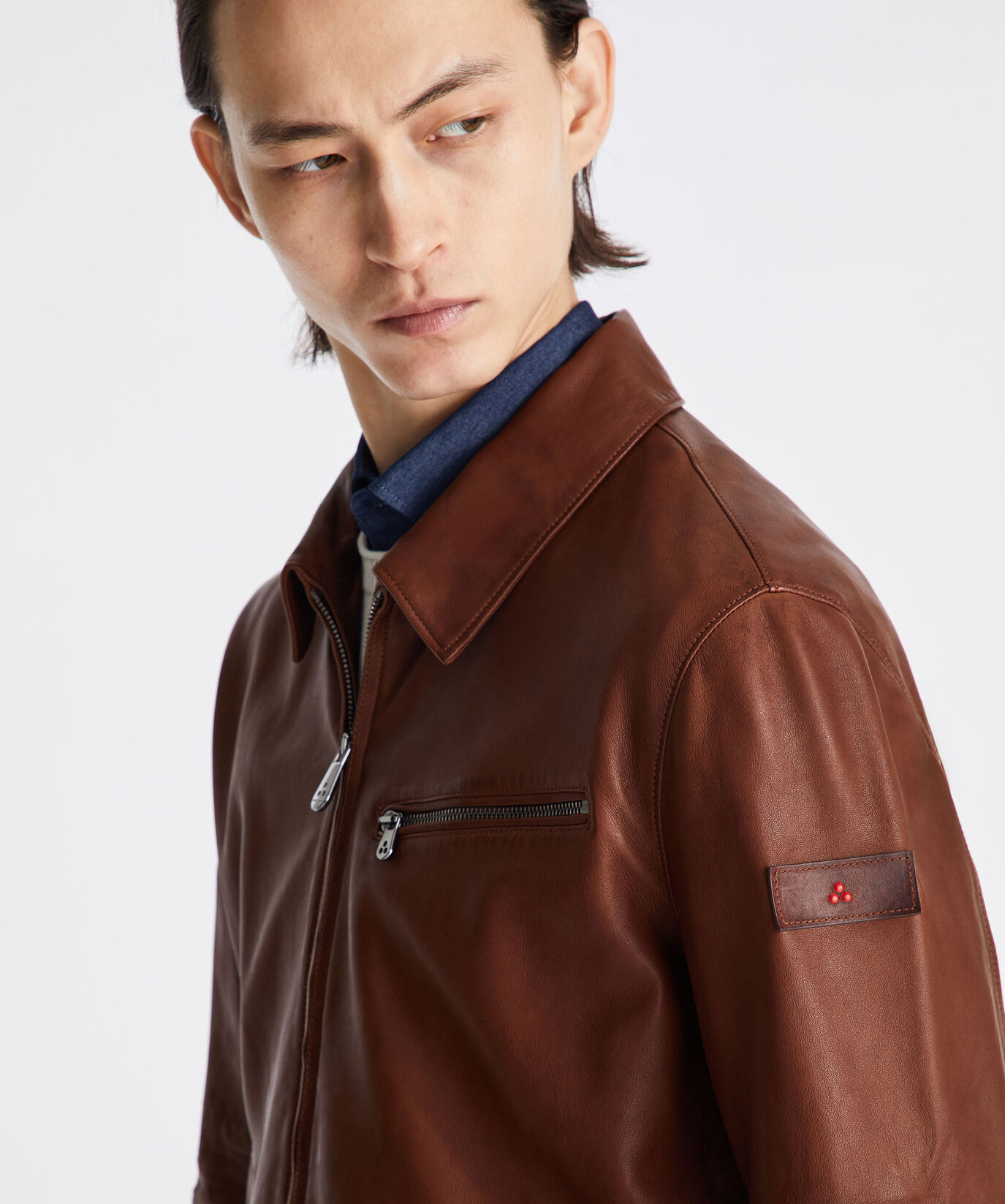 Veste en cuir avec col  Peuterey - large