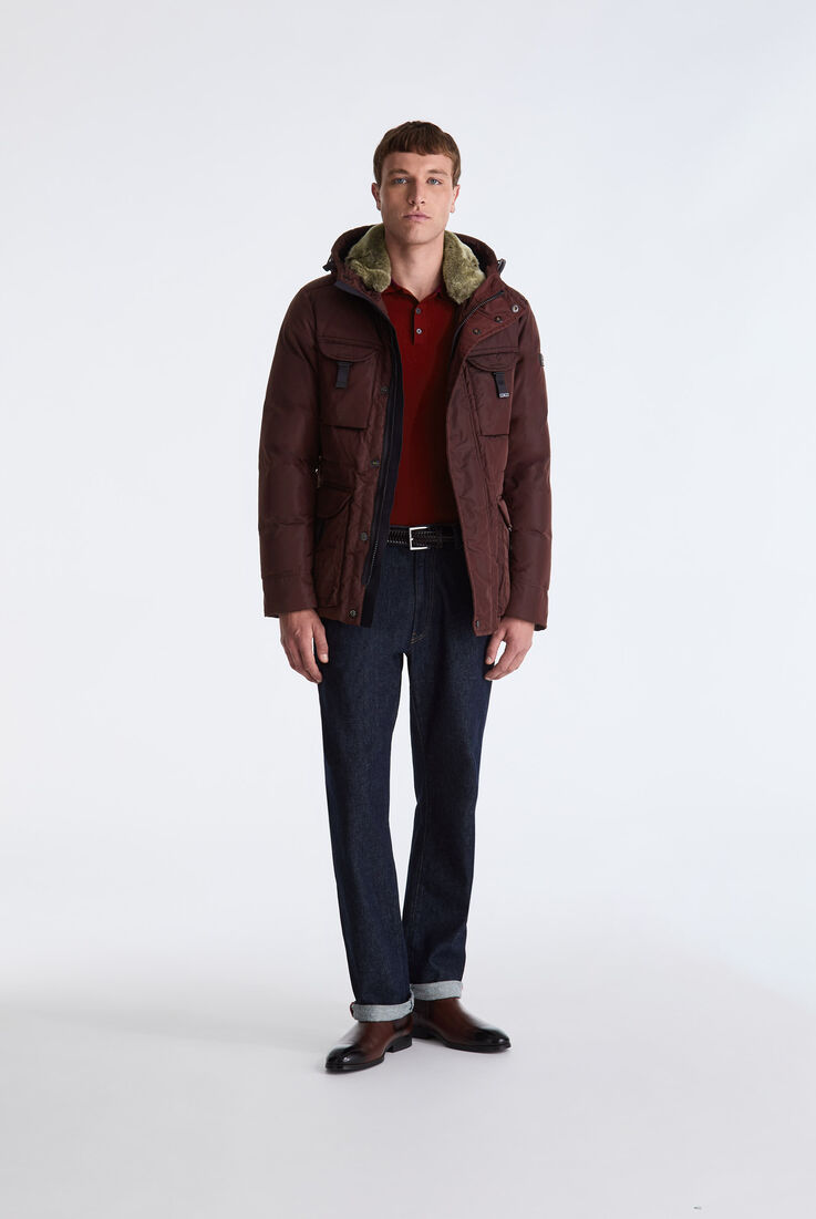 Taffeta Field Jacket with Fur Hood  Peuterey - medium
