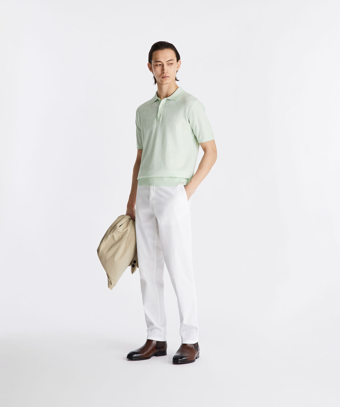 Poloshirt aus st&uuml;ckgef&auml;rbtem Baumwolltrikot  Peuterey - large image number 0