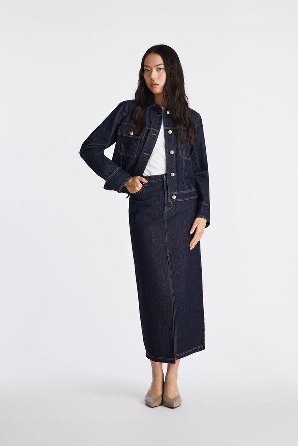 Denim skirt with front slit  Peuterey - medium