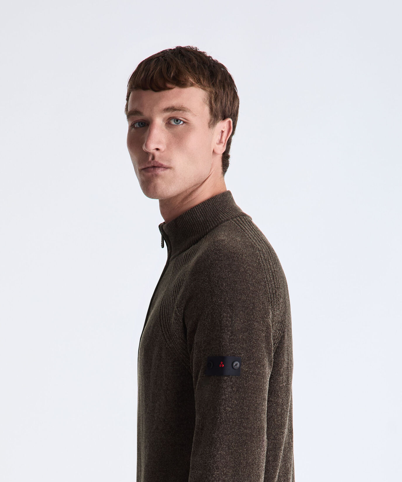 Plain Chenille Sweater with Half Zip  Peuterey - large