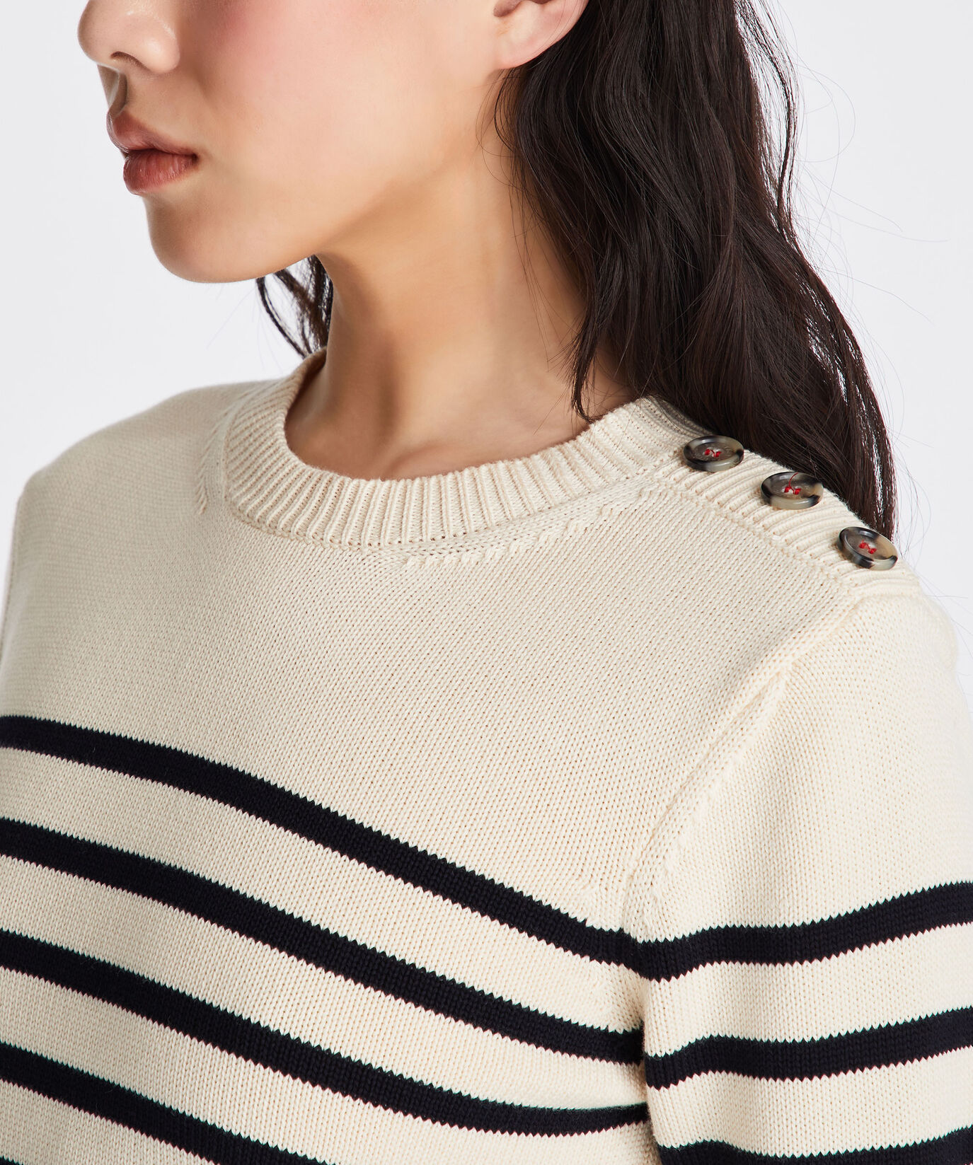 Pull en tricot de coton ray&eacute;  Peuterey - large