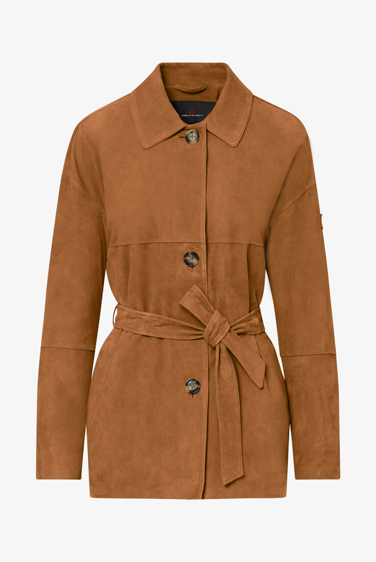 Suede leather shirt with sash  Peuterey - still-fondo-neutro