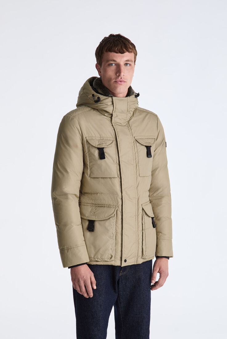 Taffeta Field Jacket with Fur Hood  Peuterey - medium