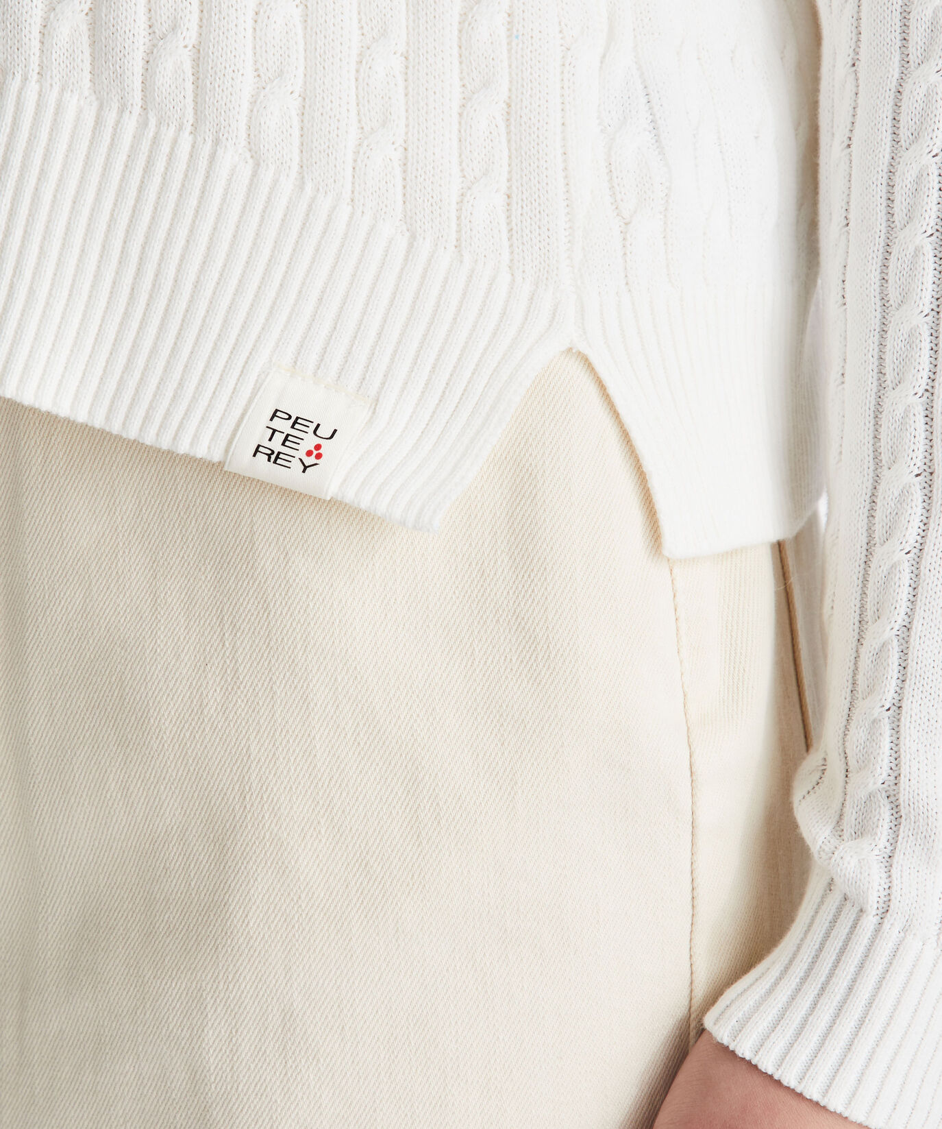 Zopfmuster-Pullover aus Baumwolle  Peuterey - large