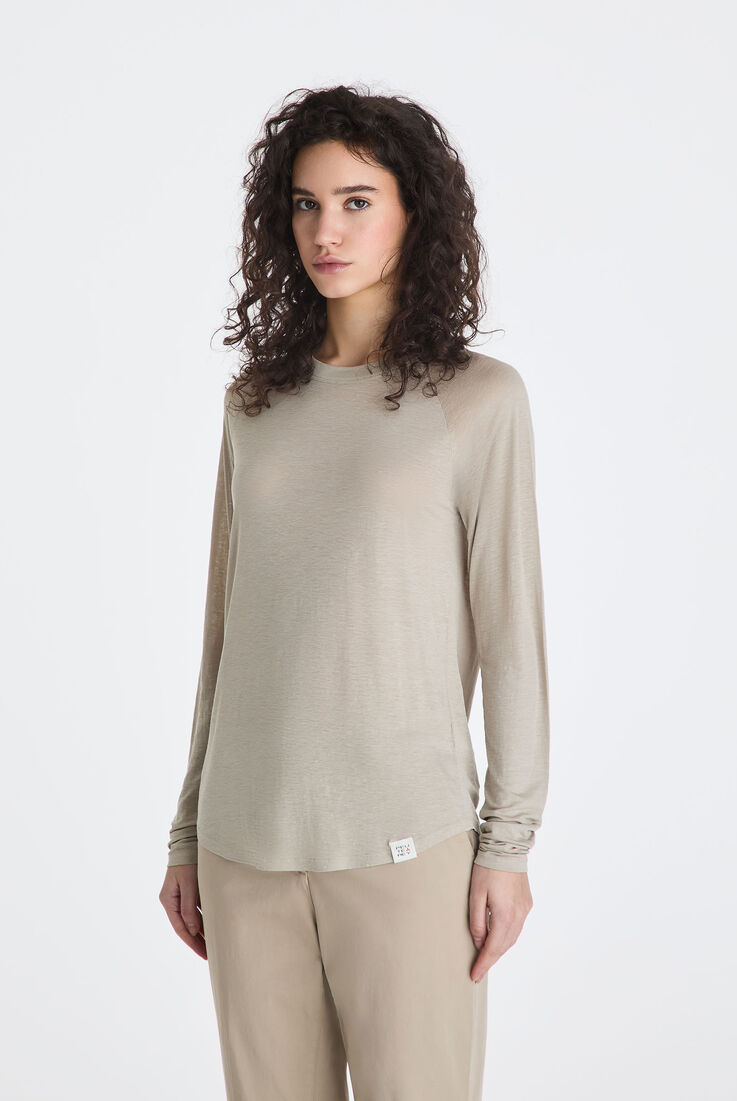 T-shirt &agrave; manches longues en lin m&eacute;lang&eacute;  Peuterey - medium
