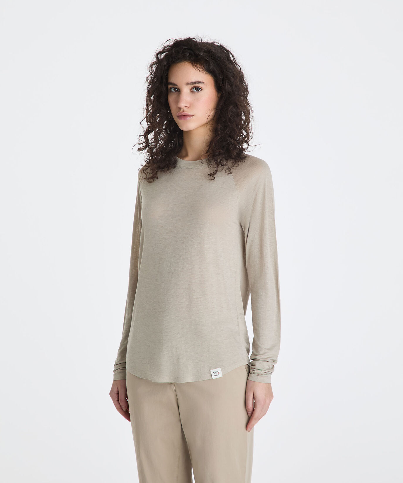 T-shirt &agrave; manches longues en lin m&eacute;lang&eacute;  Peuterey - large image number 1