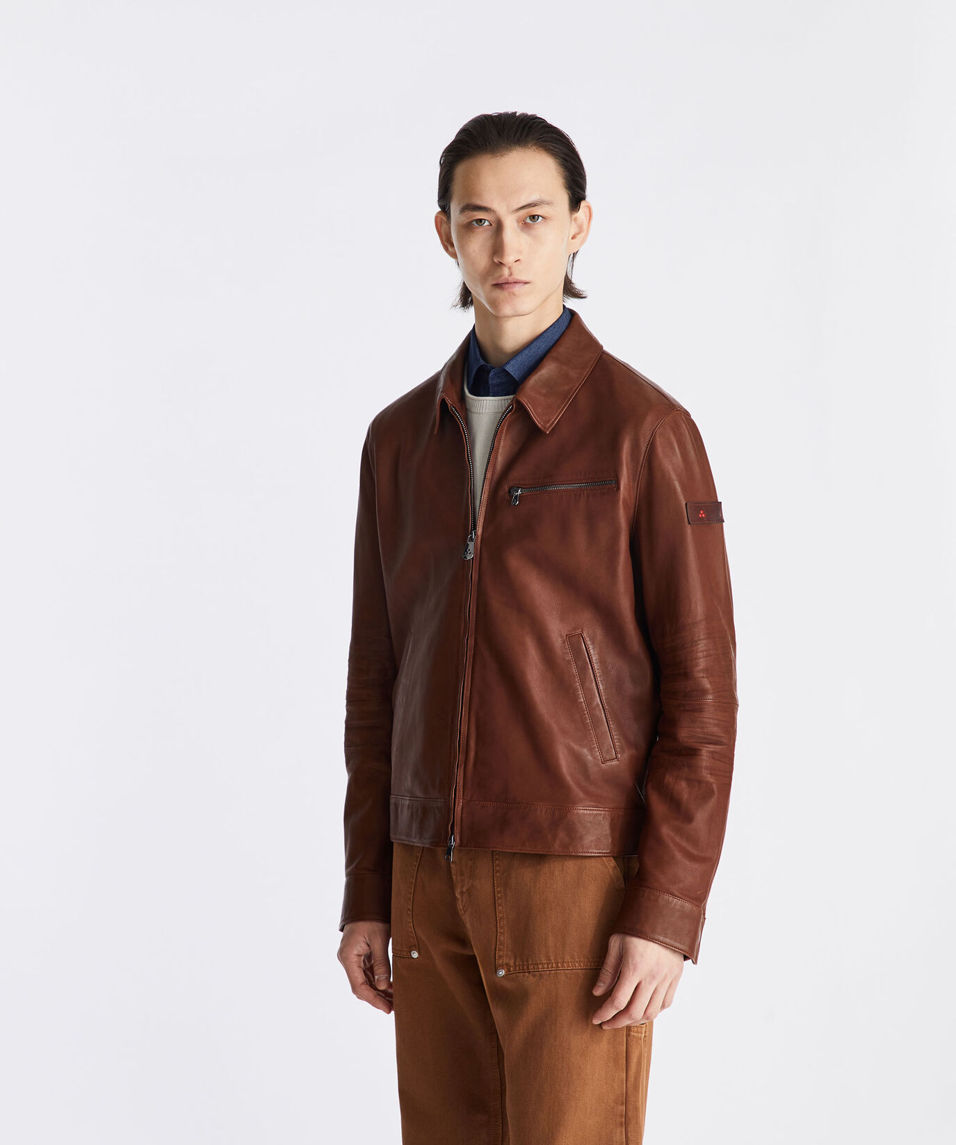 Leather jacket with collar  Peuterey - large image number 1